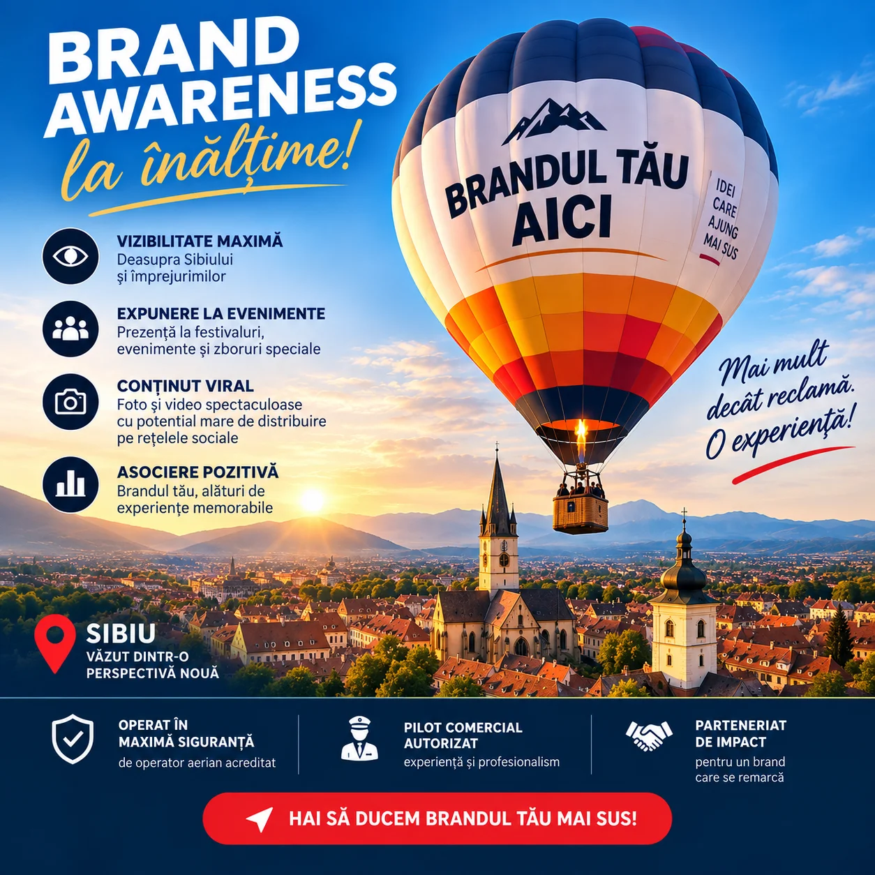 Brand Awareness la înaltime, pe un balon cu aer cald